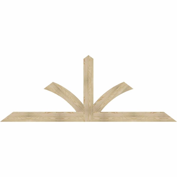Ekena Millwork Richland Rough Sawn Timber Gable Bracket, Douglas Fir, 108"W x 40"H x 2"D x 6"F, 9/12 Pitch GBW108X40X0206RIC00RDF - main